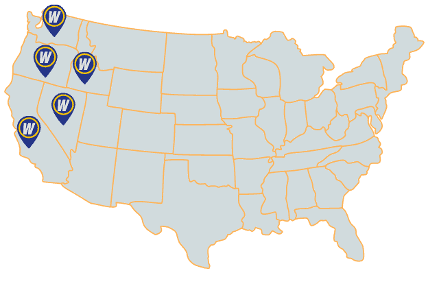 West Coast Self-Storage Property Management map by state